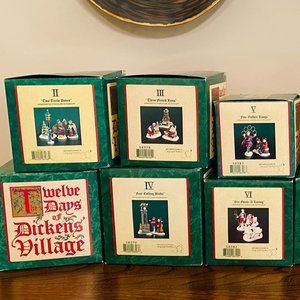 Department 56 12 Days of Dickens' Village Christmas FULL SET - NEVER USED!